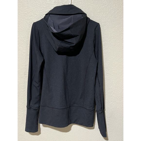 LULULEMON In Stride Jacket Womens Size 10 Full Zip Grey Microstripe Thumbholes - Picture 3 of 9